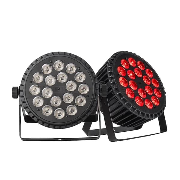 LED Par Lys, Fladt Aluminium Design, RGBWAUV Vask, 2PCS 18x12w RGBWA, EU-stik