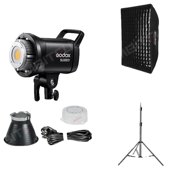 Godox SL60IID COB LED Videolys, Dagslys 5600K, Trådløs Kontrol,SL60IID Kit 3