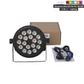 Miniatyrbillede 2 af 2: LED Par Lys, Aluminiumslegering Konstruktion, RGBWA+UV Farveblanding, Aluminiumsflad 18x18W, EU-stik