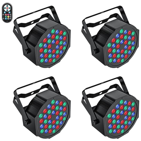 LED Par-ljus 36W, RGB Scenbelysning, DMX-kontroll,4 stycken, EU-kontakt