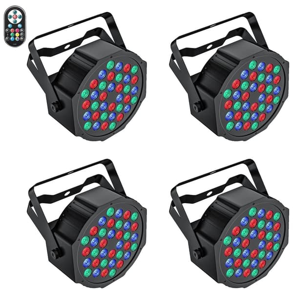 LED Par-ljus 36W, RGB Scenbelysning, DMX-kontroll,4 stycken, EU-kontakt