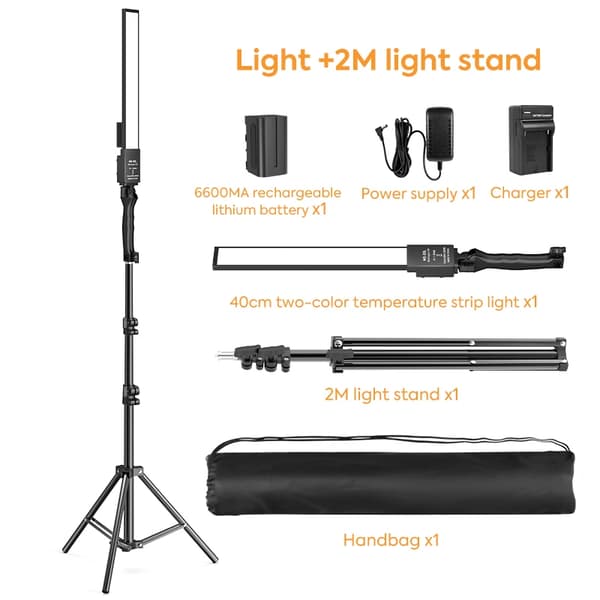 Fotograferingslys Kit, Håndholdt & Dæmpbar, Batteridrevet,Lys 2