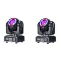 Miniatyrbillede 1 af 2: Flytbart LED-scenelys, 60W Beam, RGB 3i1 Halo, 2 lys 60W BEAM, EU-stik
