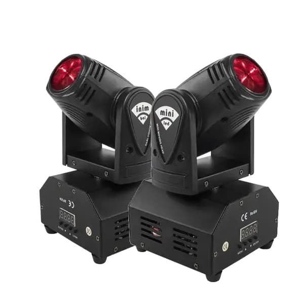 Mini LED Moving Head Lys, Spot Beam, DMX512 Strobe, 2 stk, EU-stik