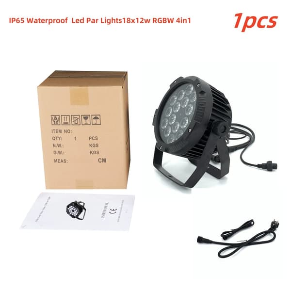 LED Par Lys, IP65 Vandtæt, DMX512 Kontrol, vandtæt 18x12W, EU-stik