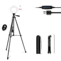 Miniatyrbillede 1 af 2: Selfie Ring Light, Justerbar Tripod Stativ, Dæmpbar 3 Farver, 6 tommer sort