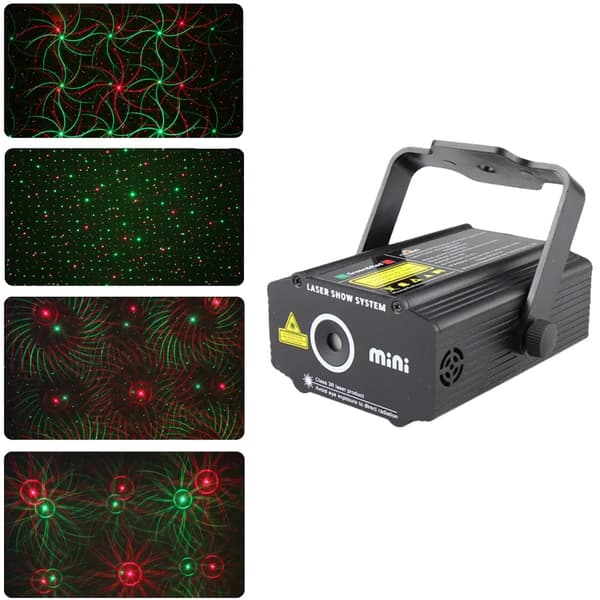 Laserstjerneprojektor, 4 mønstre, sceneeffektlys, B20 4 mønstre, EU-stik