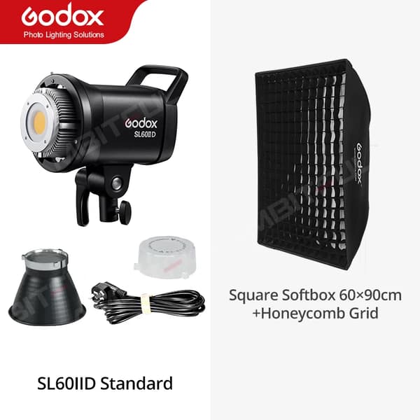 Godox SL60IID COB LED Videolys, Dagslys 5600K, Trådløs Kontrol,SL60IID Kit 2