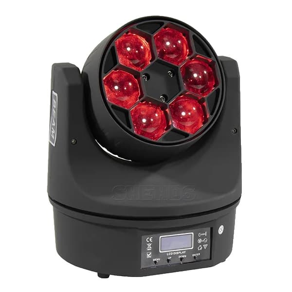 Scenelys, LED-stråle, RGBW-farveblanding, Bier Øje 6x15W, EU-stik