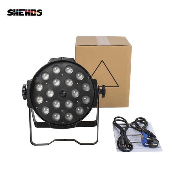 LED Par Lys, Zoom Funktion, RGBWA UV Farveblanding, Kun gammel zoom 18X18W, EU-stik