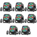 Miniatyrbillede 2 af 2: LED Par Lygter, Livlige RGB Farvevalg, Multifunktionel Fjernbetjening,ZQ01639-8Stk, EU-stik
