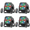 Miniatyrbillede 2 af 2: LED Par Lygter, Livlige RGB Farvevalg, Multifunktionel Fjernbetjening,EU-stik, ZQ01639-4Stk