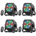Miniatyrbillede 1 af 2: LED Par Lygter, Livlige RGB Farvevalg, Multifunktionel Fjernbetjening,EU-stik, ZQ01639-4Stk