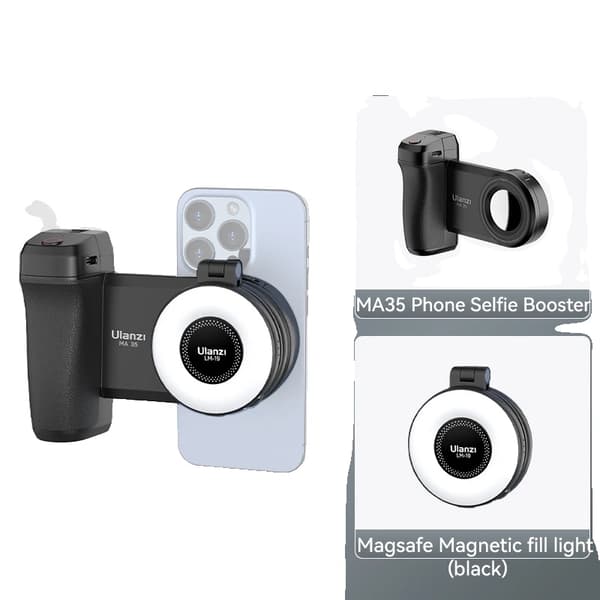 Magnetisk Mini Fyldelys, Bi-Farve Justerbar, Kompakt Design,MA35 Kit Sort