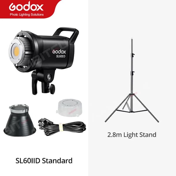Godox LED Videolys, 5600K Farvetemperatur, 2.4GHz Trådløs Kontrol,SL60IID Kit 1