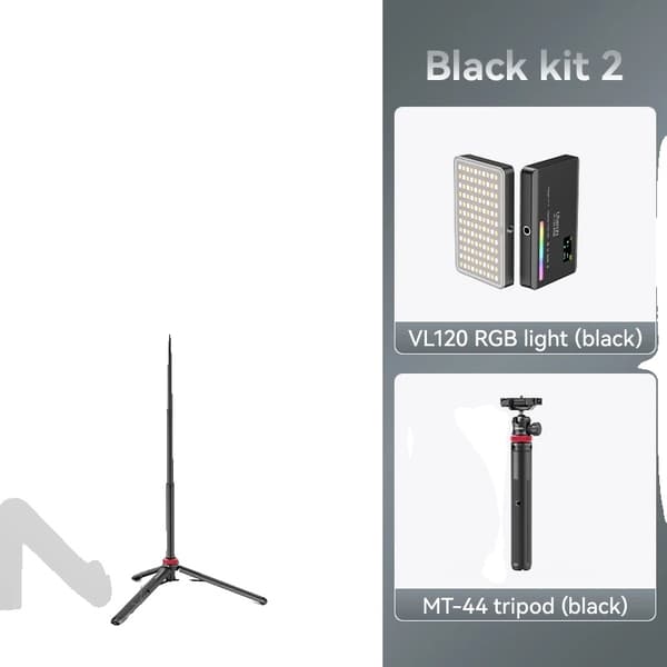 RGB Video Lys, Justerbar Farvetemperatur, 120° Belysningsvinkel,Sort MT-44 Kit