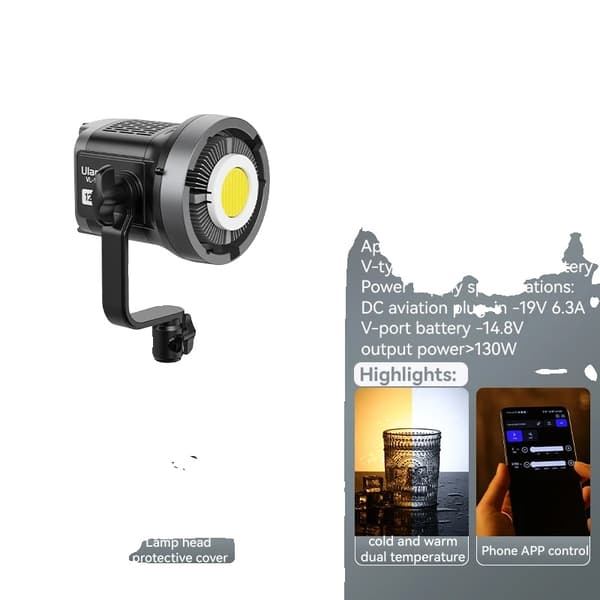 COB Fotografi Udfyldningslys, Dobbelt Farvetemperatur, APP Fjernbetjening,120W BI COB