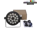 Miniatyrbillede 2 af 2: LED Flat Par, Aluminiumlegering Konstruktion, RGBW/RGBWA+UV Farveblanding, 4 stk 18x12W, EU-stik