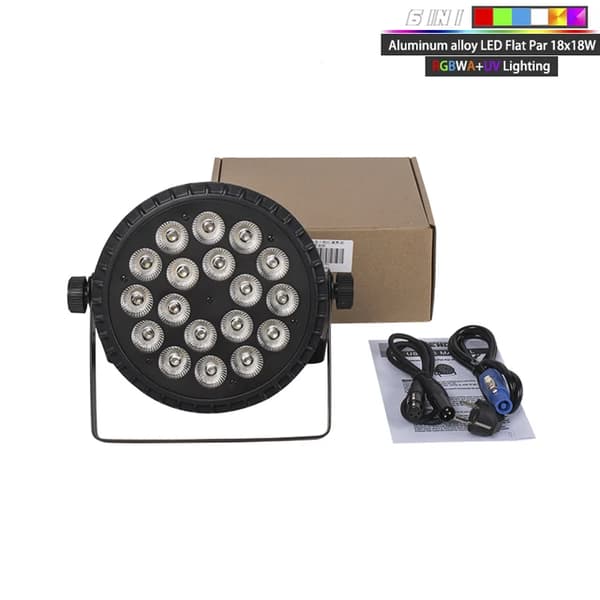 LED Flat Par, Aluminiumlegering Konstruktion, RGBW/RGBWA+UV Färgblandning, 4 st 18x18W, EU-kontakt
