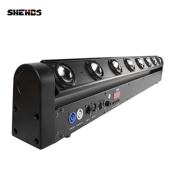 Bevægeligt hovedlys, RGBW farveblanding, DMX512 kontrol, 1 stk 8X12W, EU-stik