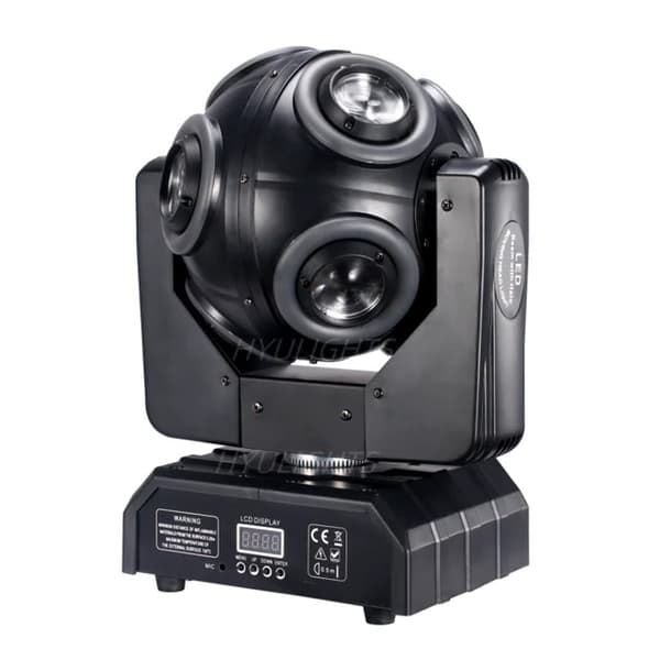 LED Moving Head Lys, RGBW 4 i 1 med Halo RGB 3 i 1, 360° Uendelig Rotation Beam Flash DJ Bar DMX 512 Scene Effekt, 1 Lys 8x15W, EU-stik