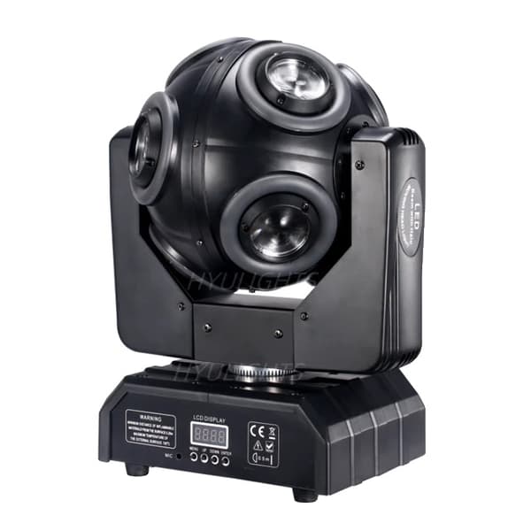 LED Moving Head Lys, RGBW 4 i 1 med Halo RGB 3 i 1, 360° Uendelig Rotation Beam Flash DJ Bar DMX 512 Scene Effekt, 1 Lys 8x15W, EU-stik