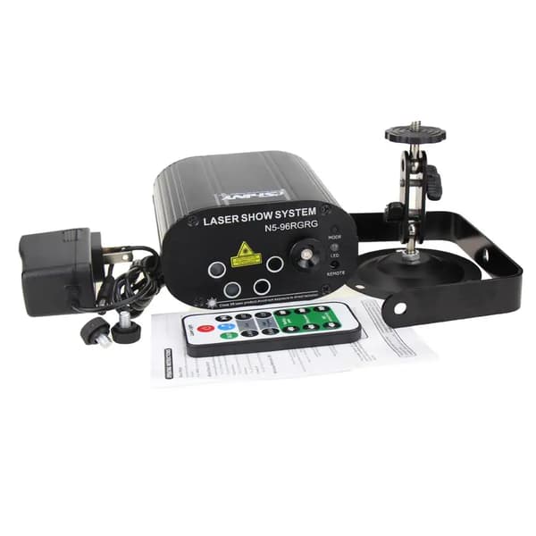 Mini RGB Laser 128 Kuviota Projektori, 3W Sininen LED, Kauko-ohjattava DJ-valaistus Sisältää kiinnikkeen, EU-pistoke