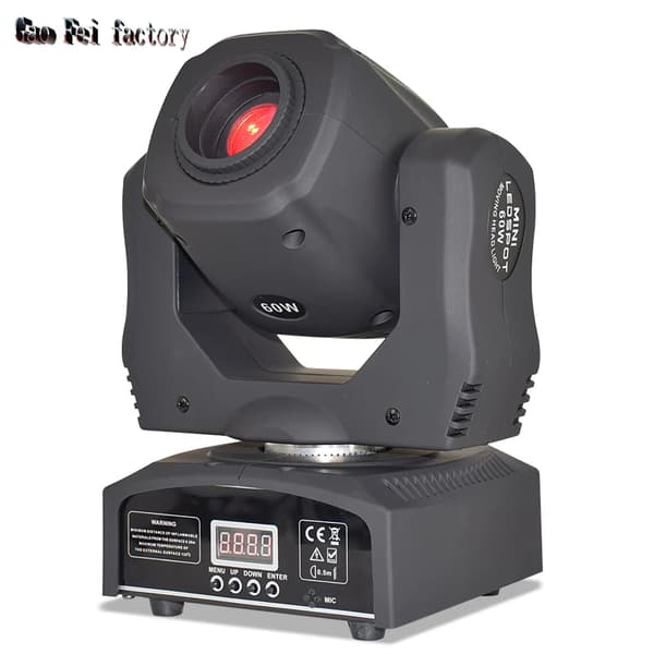 Scene Belysning Flytteligt Hovedlys, 60W Hvid LED, 12 DMX Kanaler,LED Scene Lys 60W, EU-stik
