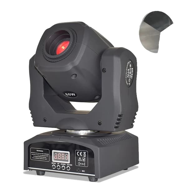 Scene Belysning Flytteligt Hovedlys, 60W Hvid LED, 12 DMX Kanaler,LED 60W med prisme, EU-stik