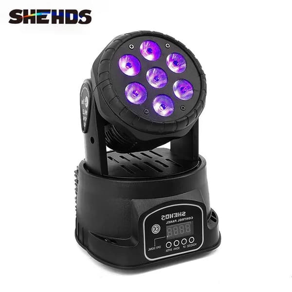 LED Moving Head Lys, Gratis Forsendelse, RGBWA UV Vask, LED Wash 7x18W, EU-stik
