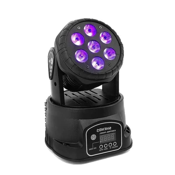 LED Moving Head Lys, Gratis Forsendelse, RGBWA UV Vask, LED Wash 7x18W, EU-stik
