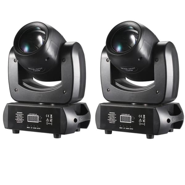 Scenelys, Mini Størrelse, Moving Head Teknologi, 2-delt karton, EU-stik