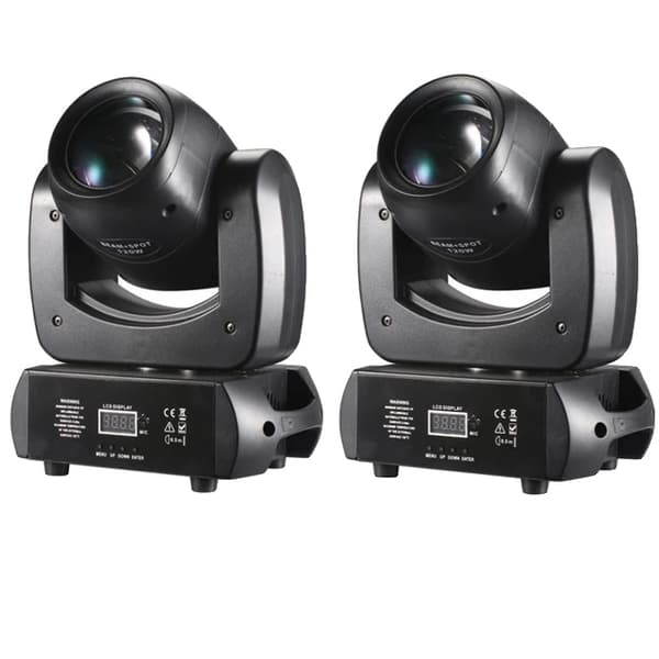 Scenelys, Mini Størrelse, Moving Head Teknologi, 2-delt karton, EU-stik