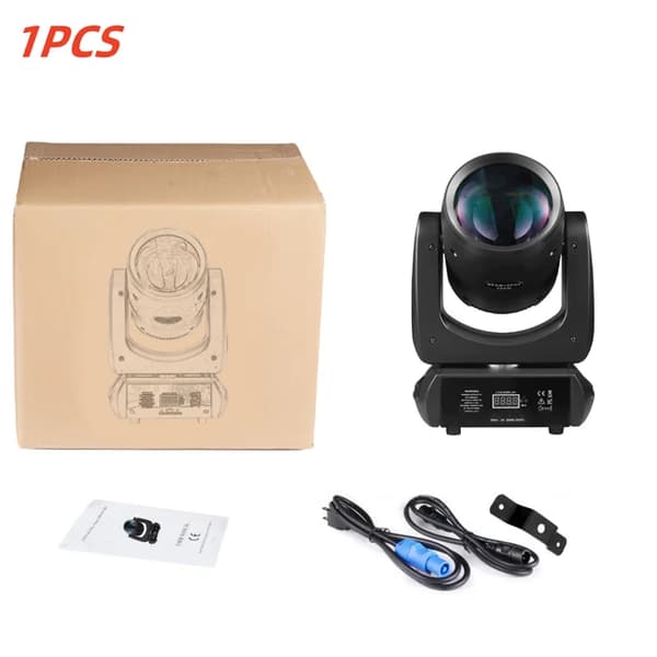 Mini LED Moving Head-ljus, 200W effekt, 24 roterande prismor, 14 gobos, 1 st 200W, EU-kontakt