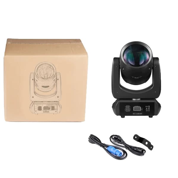 Mini LED Moving Head-ljus, 200W effekt, 24 roterande prismor, 14 gobos, 1 st 200W, EU-kontakt