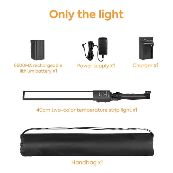 LED Video Lys, Justerbar Farvetemperatur, Lysstyrkekontrol, Håndholdt Design,3 farve