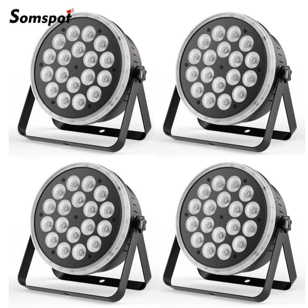 RGBW Par-lampa, 100W effekt, DMX512-kontroll, IP20-skydd,4ST, EU Kontakt