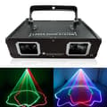 Miniatyrbillede 2 af 2: Disco Laser Projektor, Dobbelt Linse, RGB Stråle, DMX Kontrol,EU stik, sort