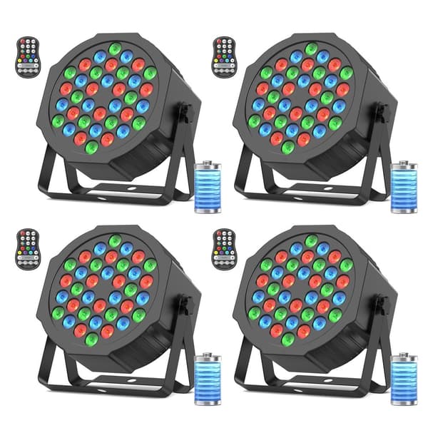 Scenparslampa, 36 LED-lampor, DMX-kontroll, Mångsidig installation,ZQ01104-4Pcs, EU-kontakt
