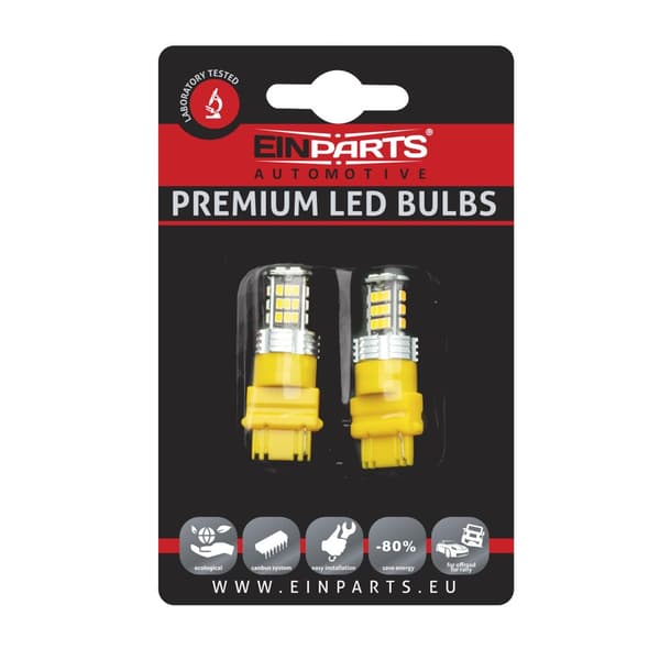 LED-lamput P27W 12V CANBUS 1800K Oranssi 30x SMD 3020 2 kpl.