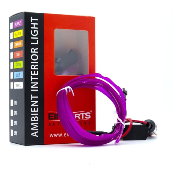 LED-billjusguide omgivningsljus 12V lila 2 meter
