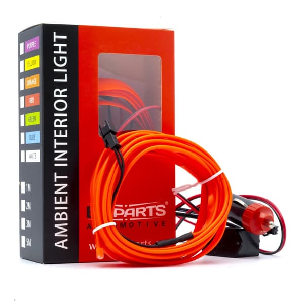 LED-billjusguide omgivningsljus 12V röd 3 meter