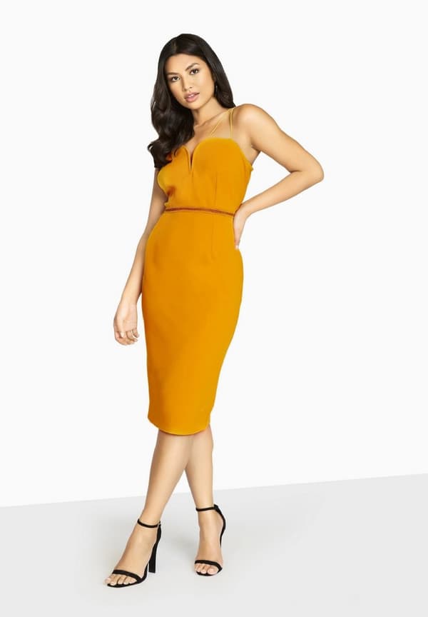 Girls On Film Womens/Ladies Midas Touch Sweetheart Midi Dress