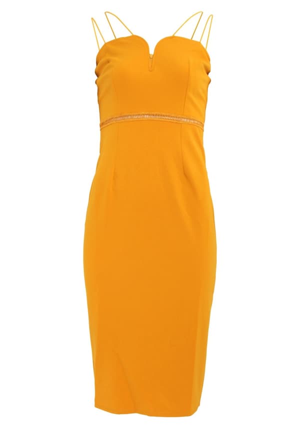 Girls On Film Womens/Ladies Midas Touch Sweetheart Midi Dress Yellow 8 UK