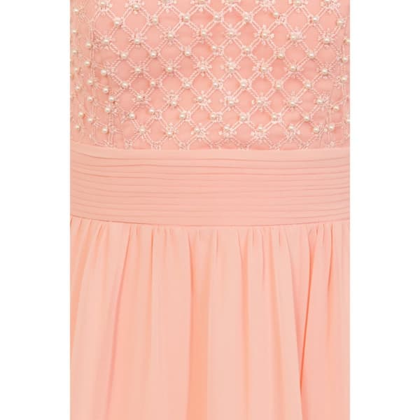 Little Mistress Womens/Ladies Embellished Pearl Midi Prom Dress