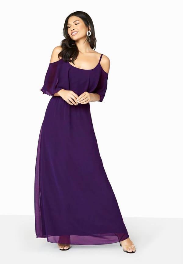 Girls On Film Womens/Ladies Motion Cold Shoulder Maxi Dress
