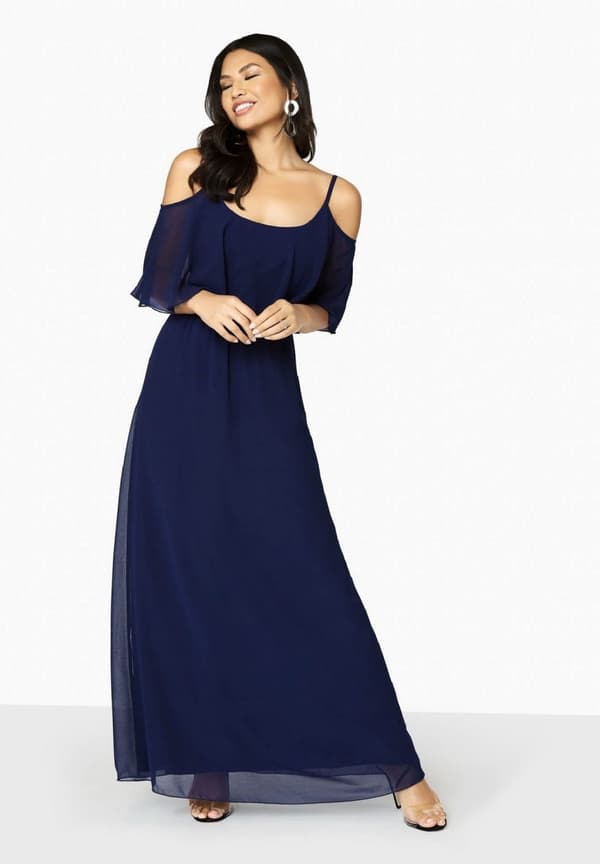 Girls On Film Womens/Ladies Motion Cold Shoulder Maxi Dress