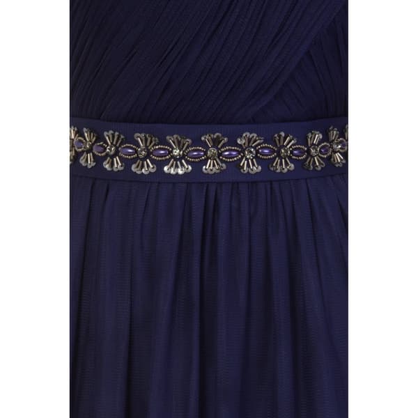 Little Mistress Womens/Ladies Navy Jewel Waist Maxi Dress