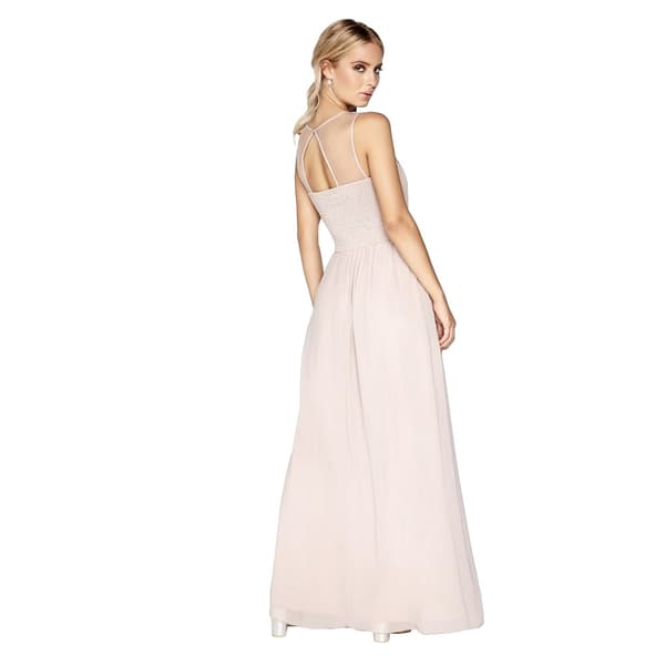 Little Mistress Womens/Ladies Mink Pearl Yoke Maxi Dress
