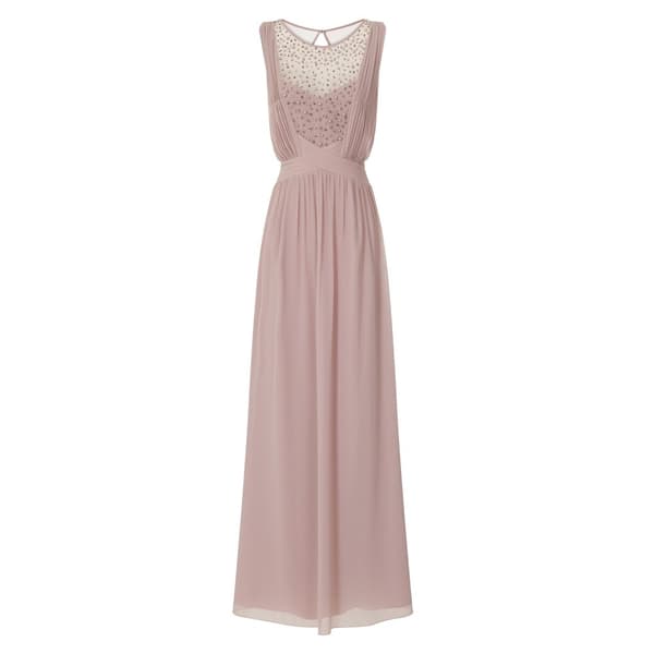 Little Mistress Womens/Ladies Mink Pearl Yoke Maxi Dress Mink 8